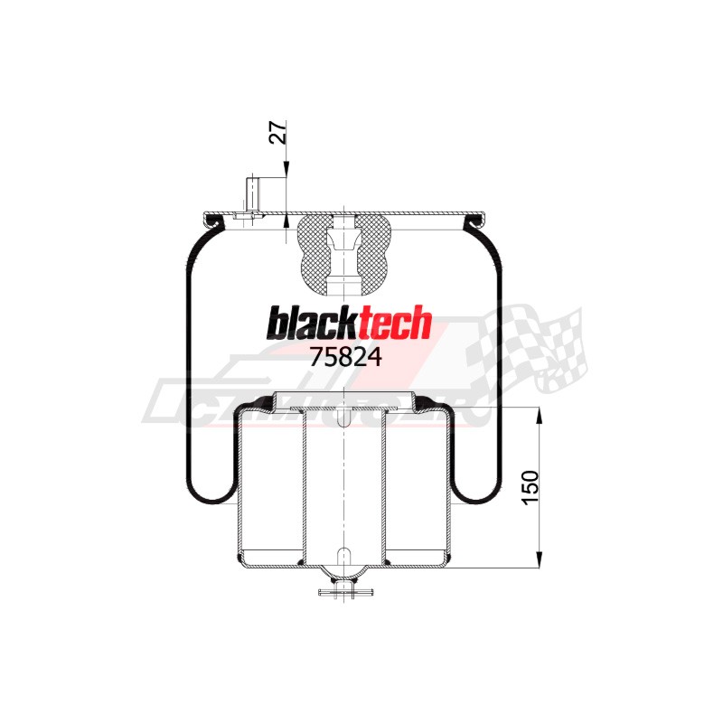 Fuelle de Suspensión Neumática para Volvo FH12 y FM12 - Blacktech